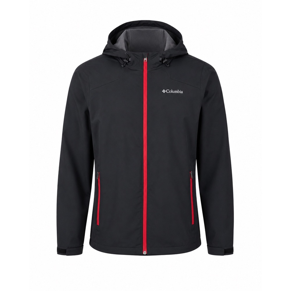 Columbia Softshell Fleece Lined Hooded Jacket mens Small gorpcore black outdoor